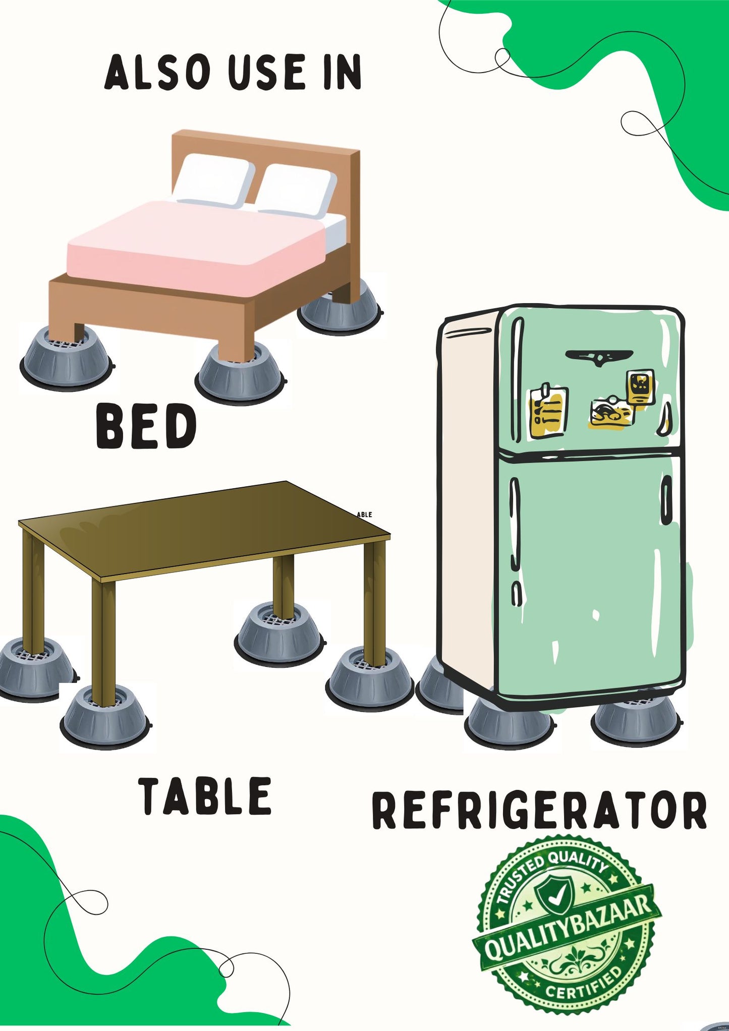 Anti Vibration Pads For Washing Machine - 4 Pcs